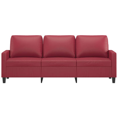 3-Sitzer-Sofa Weinrot 180 cm Kunstleder