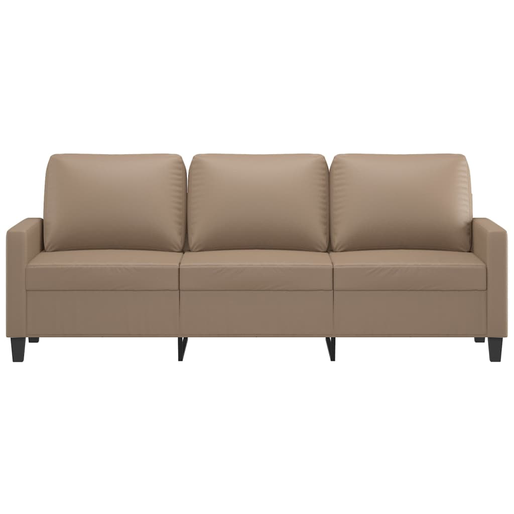 3-Sitzer-Sofa Cappuccino-Braun 180 cm Kunstleder