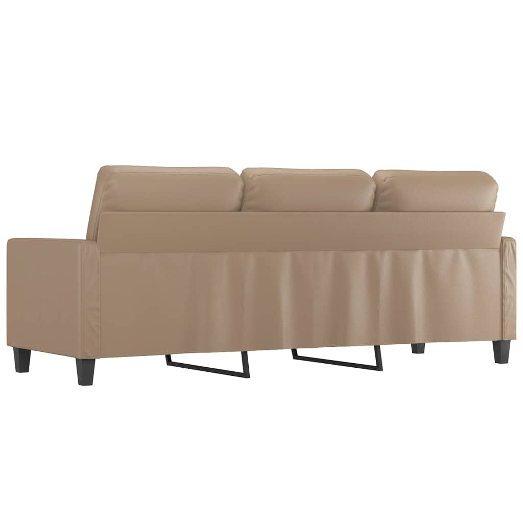 3-Sitzer-Sofa Cappuccino-Braun 180 cm Kunstleder