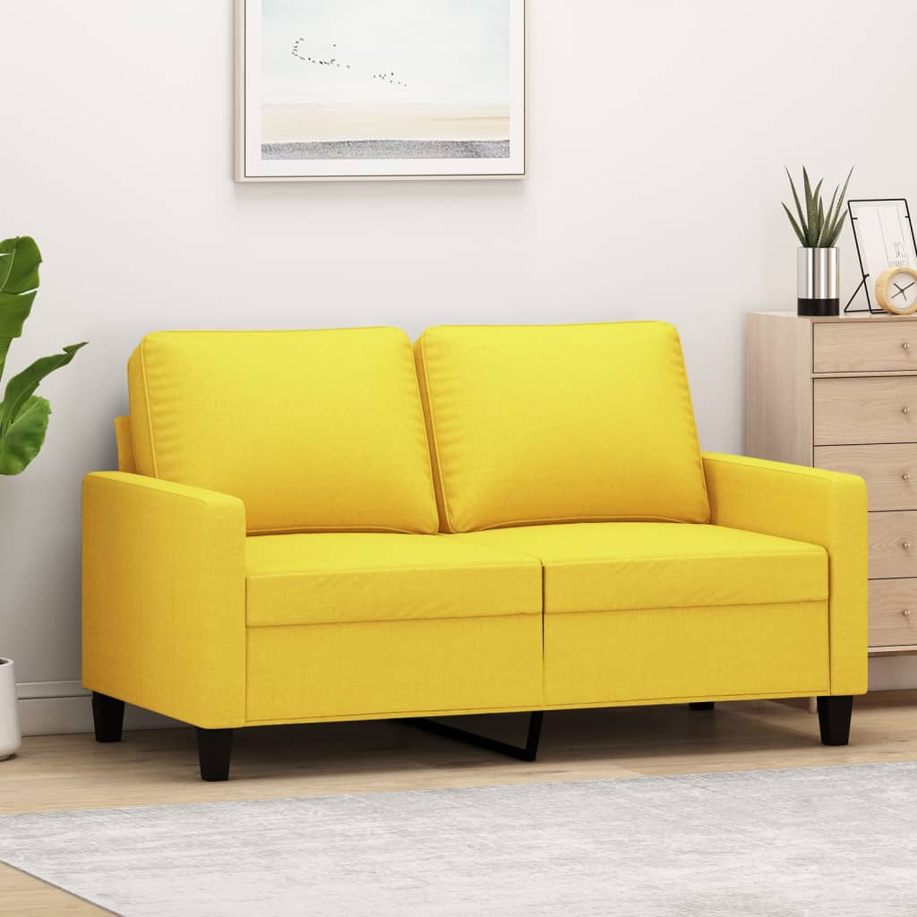 2-Sitzer-Sofa Hellgelb 120 cm Stoff