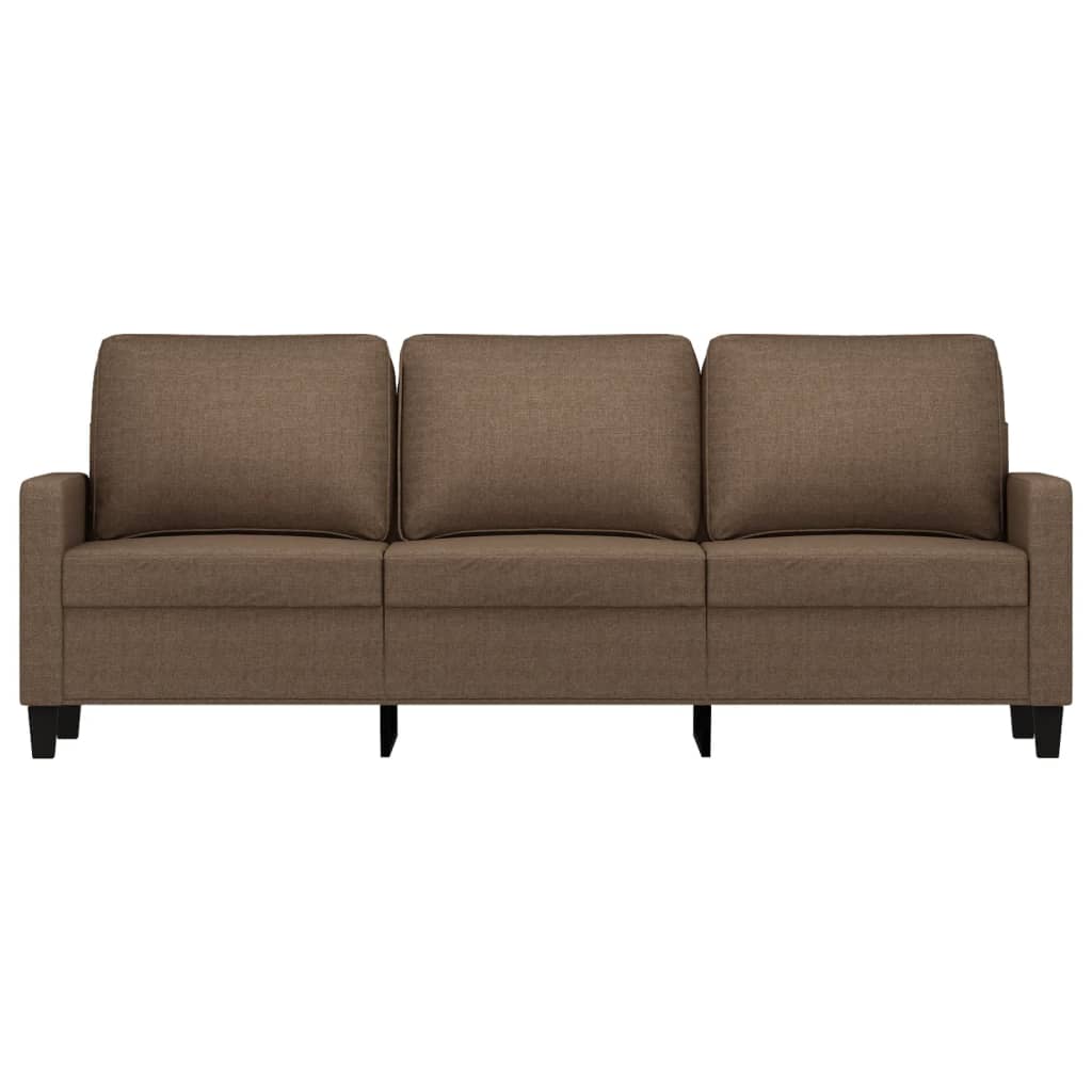 3-seater sofa brown 180 cm fabric