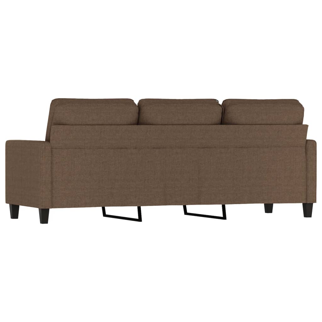 3-seater sofa brown 180 cm fabric