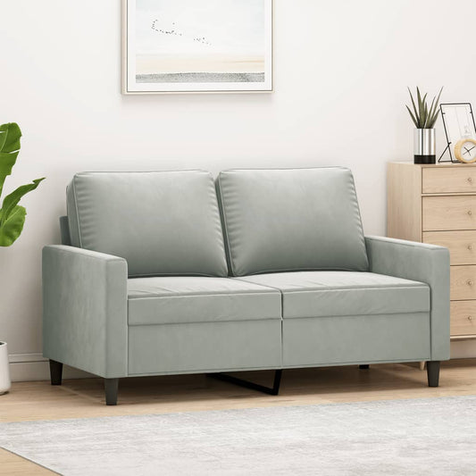 2-Sitzer-Sofa Hellgrau 120 cm Samt