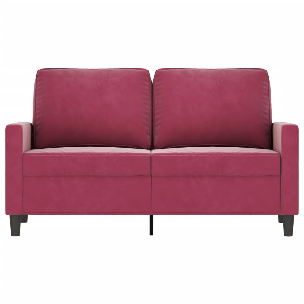 2-Sitzer-Sofa Weinrot 120 cm Samt