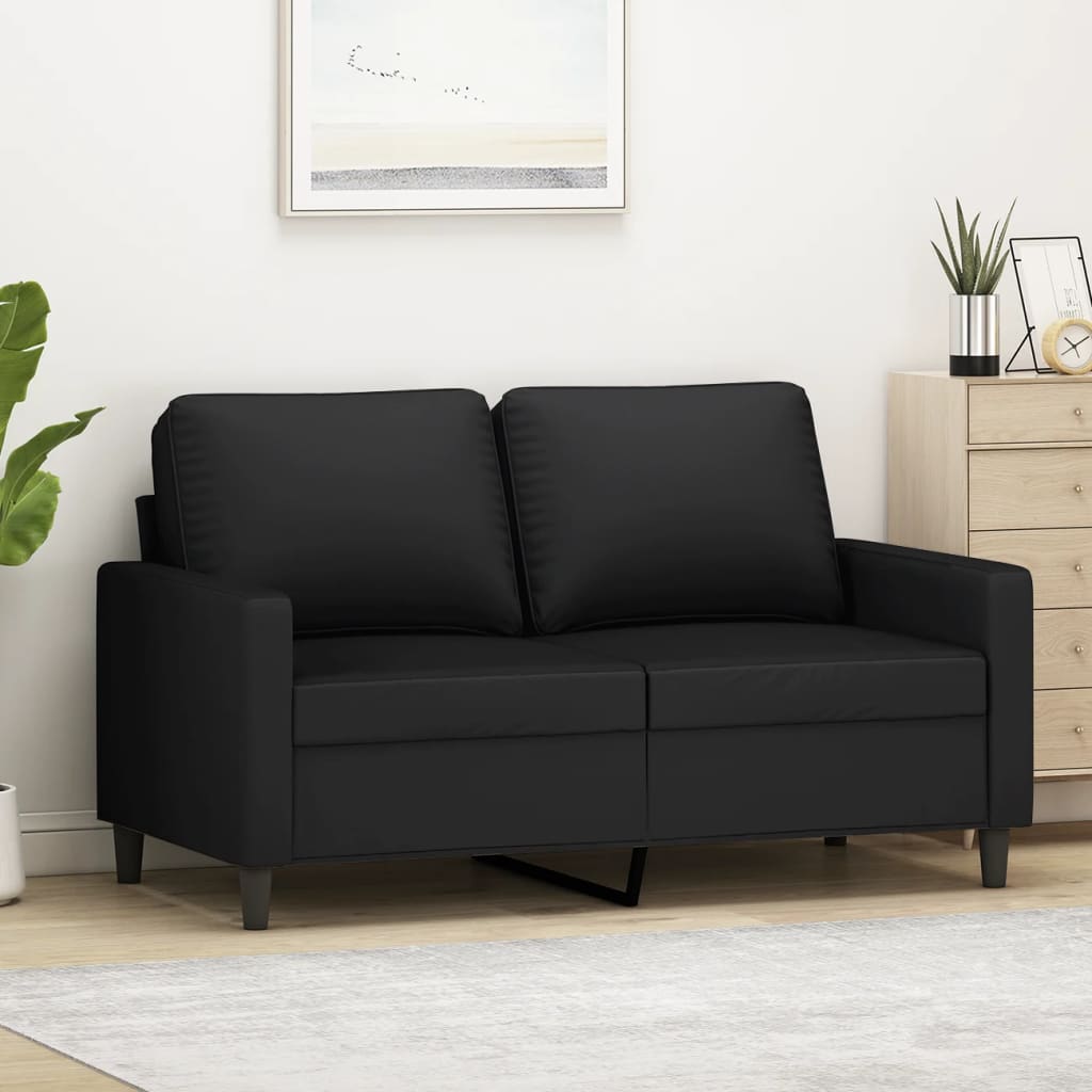 2-Sitzer-Sofa Schwarz 120 cm Samt