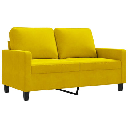 2-seater sofa yellow 120 cm velvet