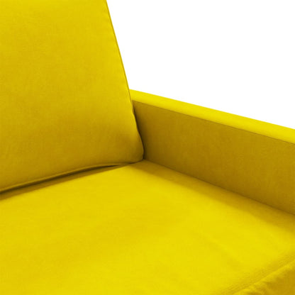 2-seater sofa yellow 120 cm velvet