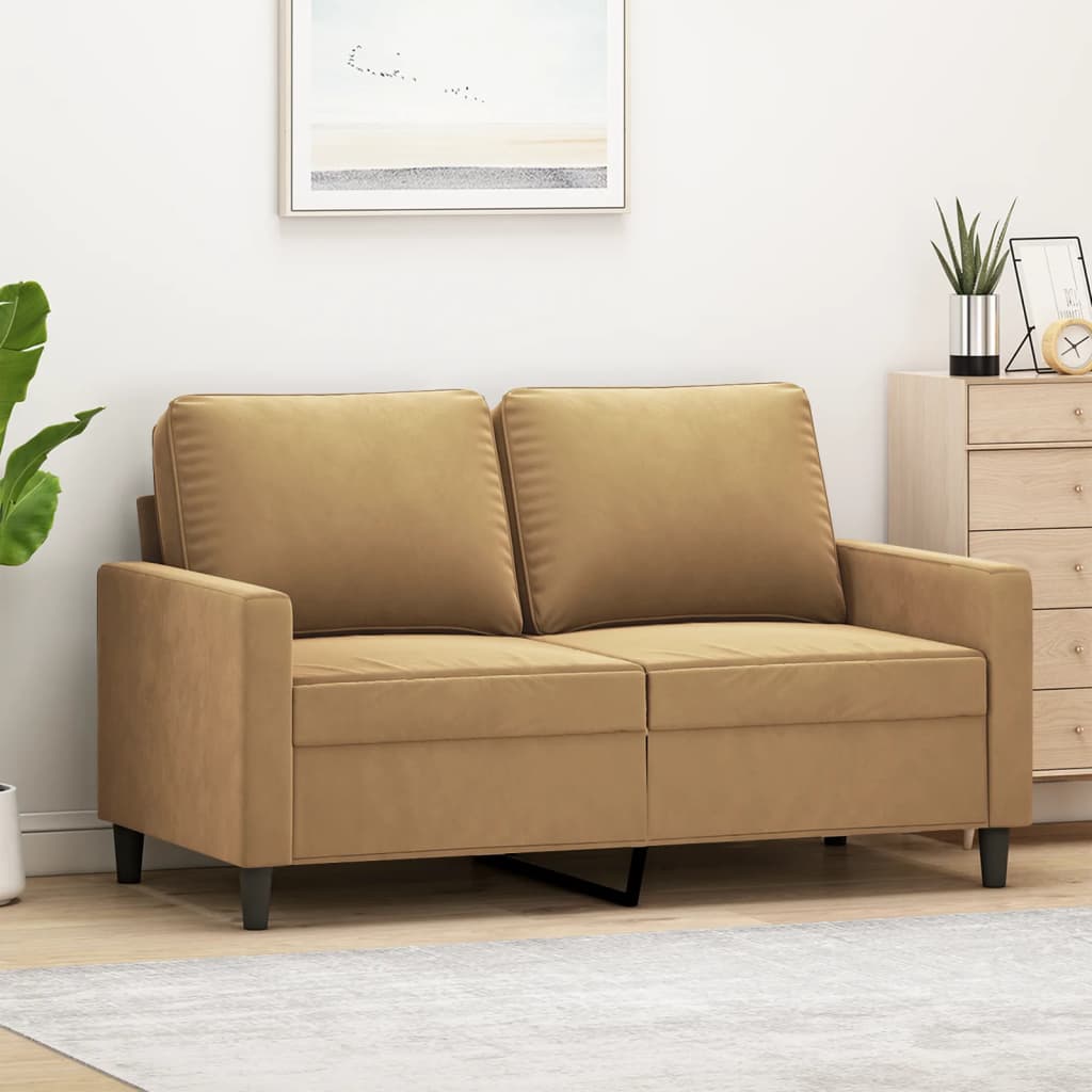 2-Sitzer-Sofa Braun 120 cm Samt