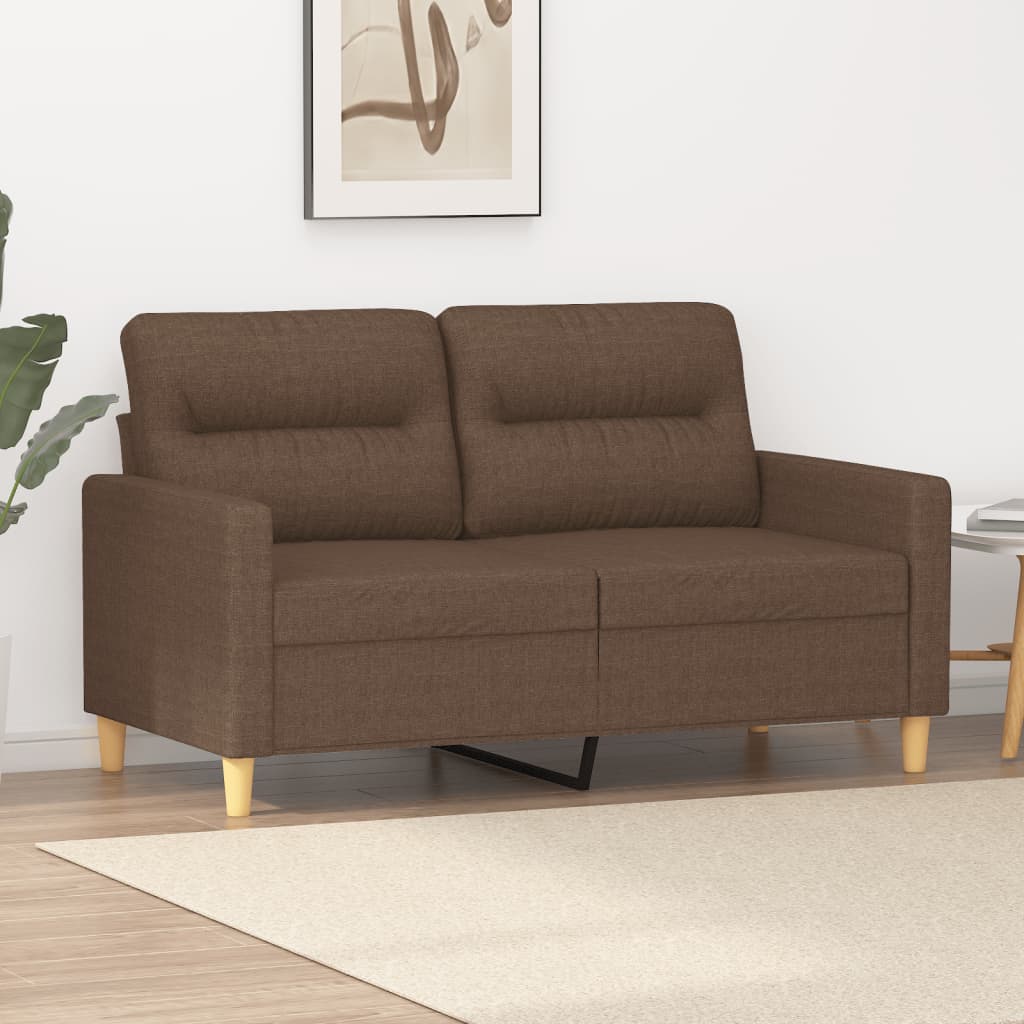 2-Sitzer-Sofa Braun 120 cm Stoff