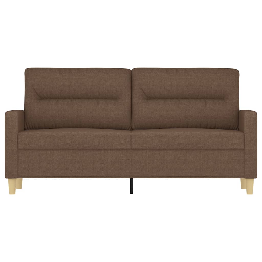 2-seater sofa brown 140 cm fabric