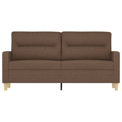 2-seater sofa brown 140 cm fabric