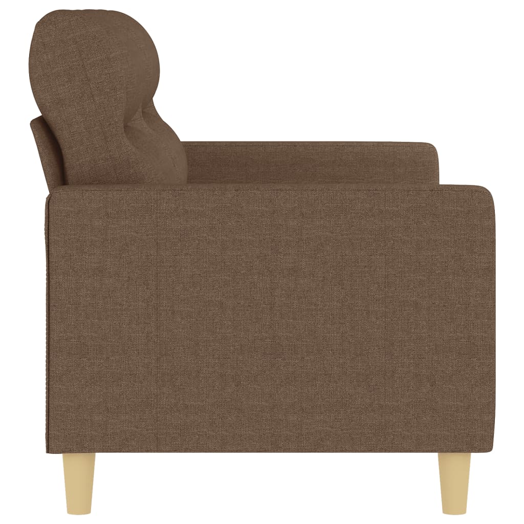 2-seater sofa brown 140 cm fabric