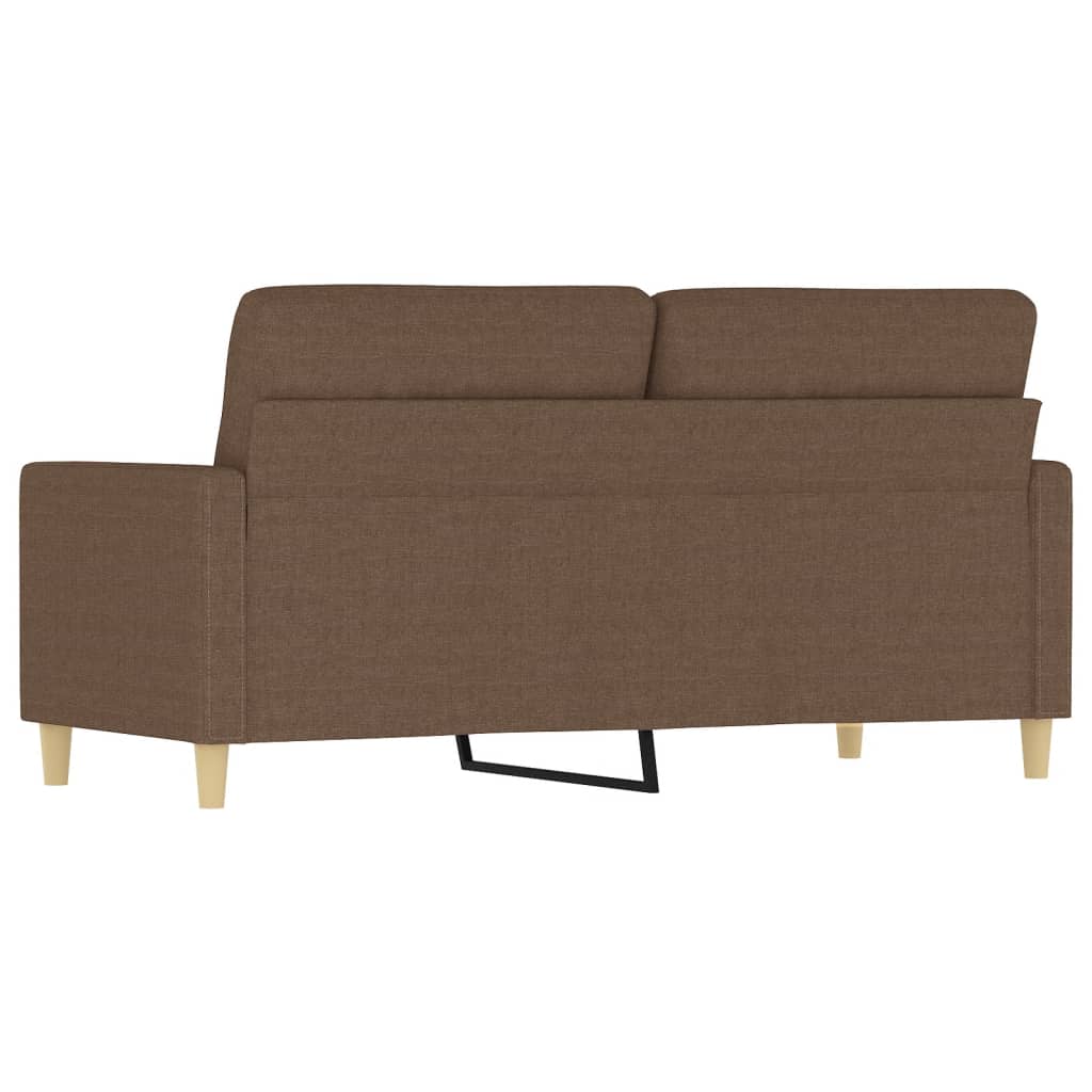 2-seater sofa brown 140 cm fabric