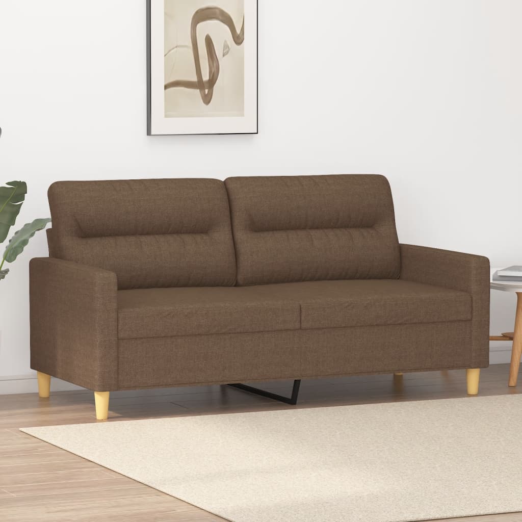 2-seater sofa brown 140 cm fabric