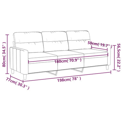 3-Sitzer-Sofa Braun 180 cm Stoff