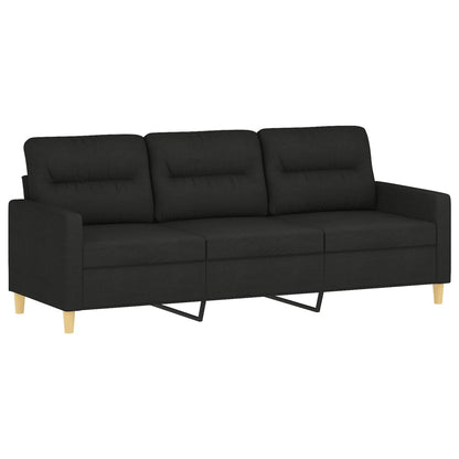 3-seater sofa black 180 cm fabric