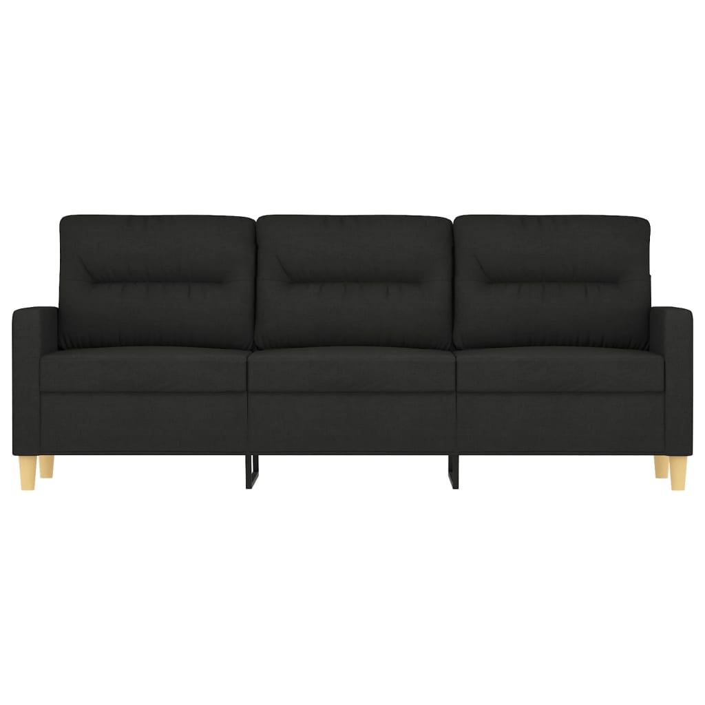 3-seater sofa black 180 cm fabric