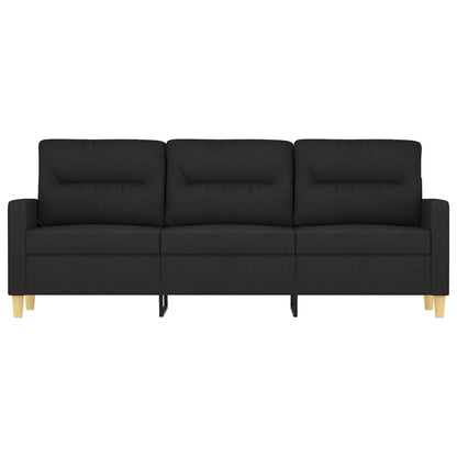 3-seater sofa black 180 cm fabric