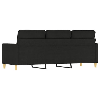 3-seater sofa black 180 cm fabric