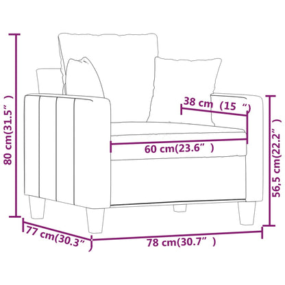 Sessel Hellgrau 60 cm Stoff