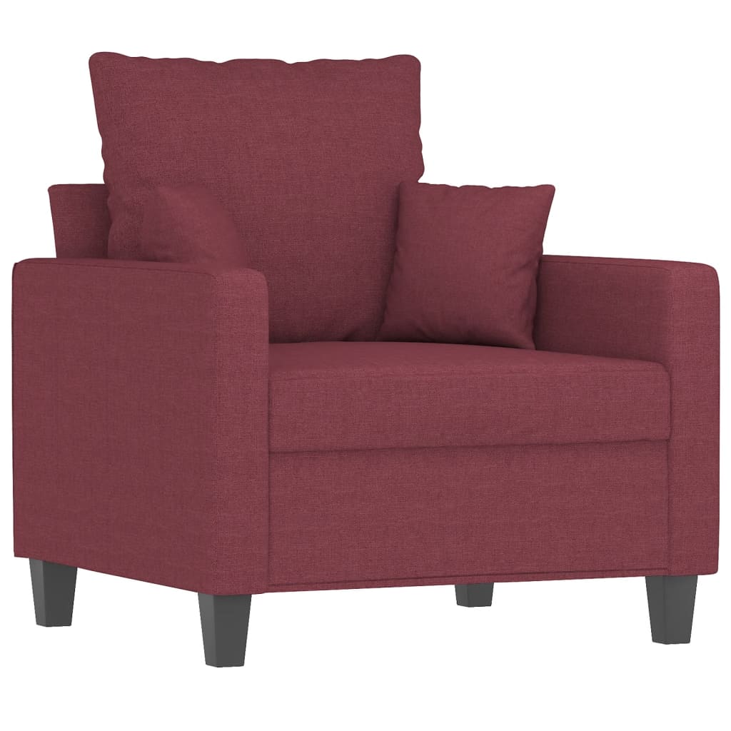 Armchair wine red 60 cm fabric