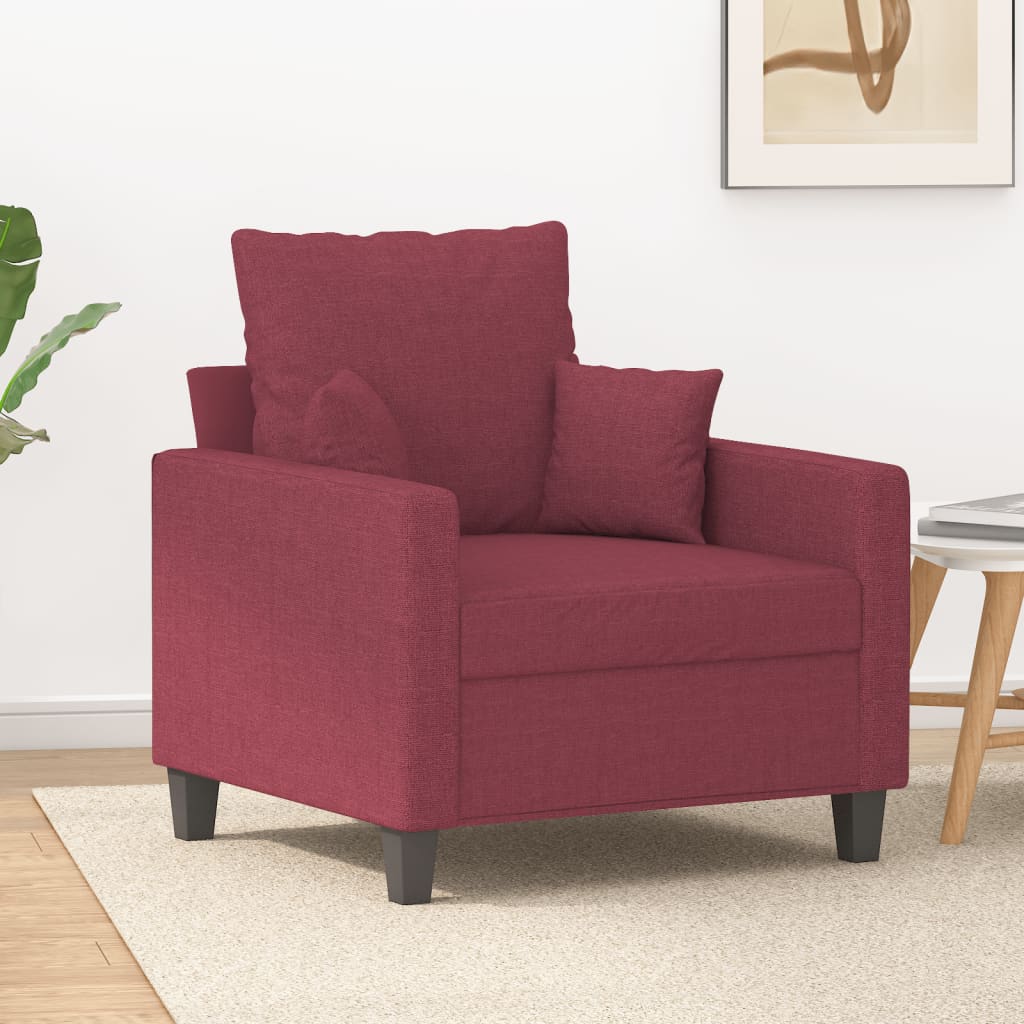 Armchair wine red 60 cm fabric