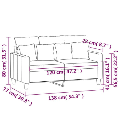 2-Sitzer-Sofa Hellgelb 120 cm Stoff