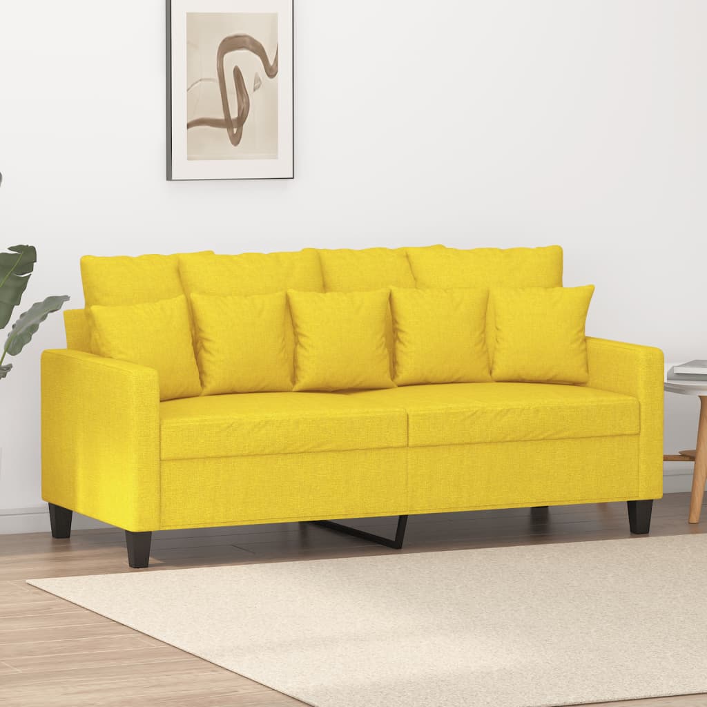 2-Sitzer-Sofa Hellgelb 140 cm Stoff