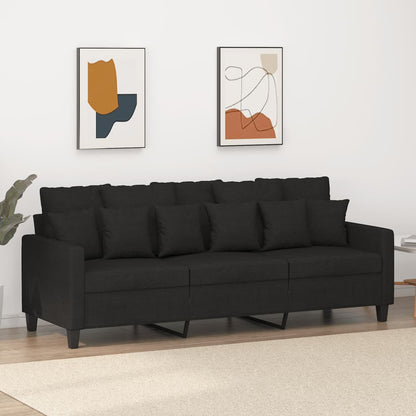 3-Sitzer-Sofa Schwarz 180 cm Stoff