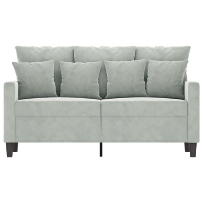 2-Sitzer-Sofa Hellgrau 120 cm Samt