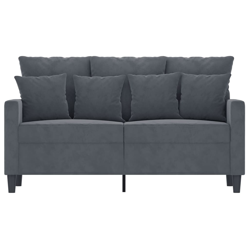 2-seater sofa dark grey 120 cm velvet