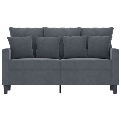 2-seater sofa dark grey 120 cm velvet