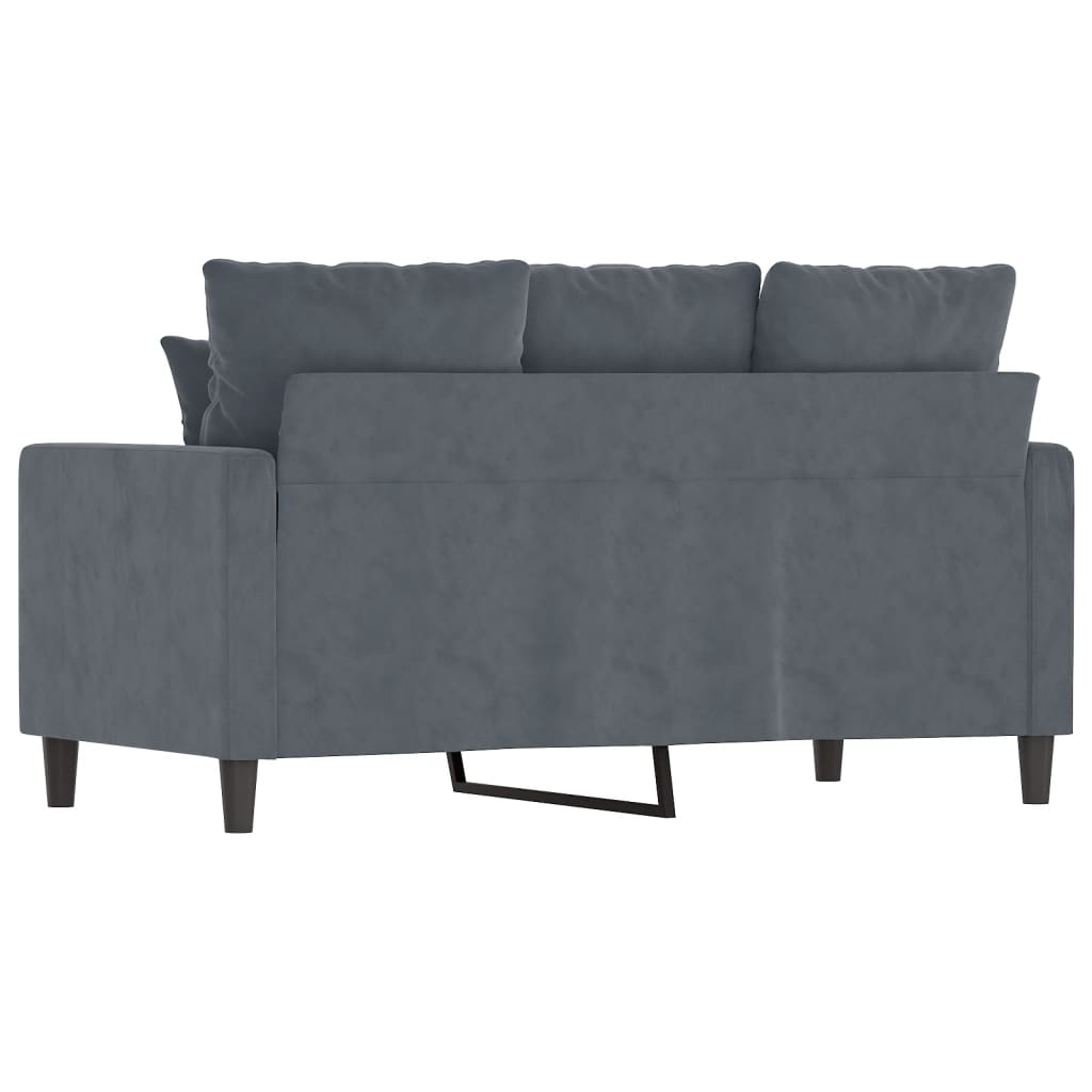 2-seater sofa dark grey 120 cm velvet