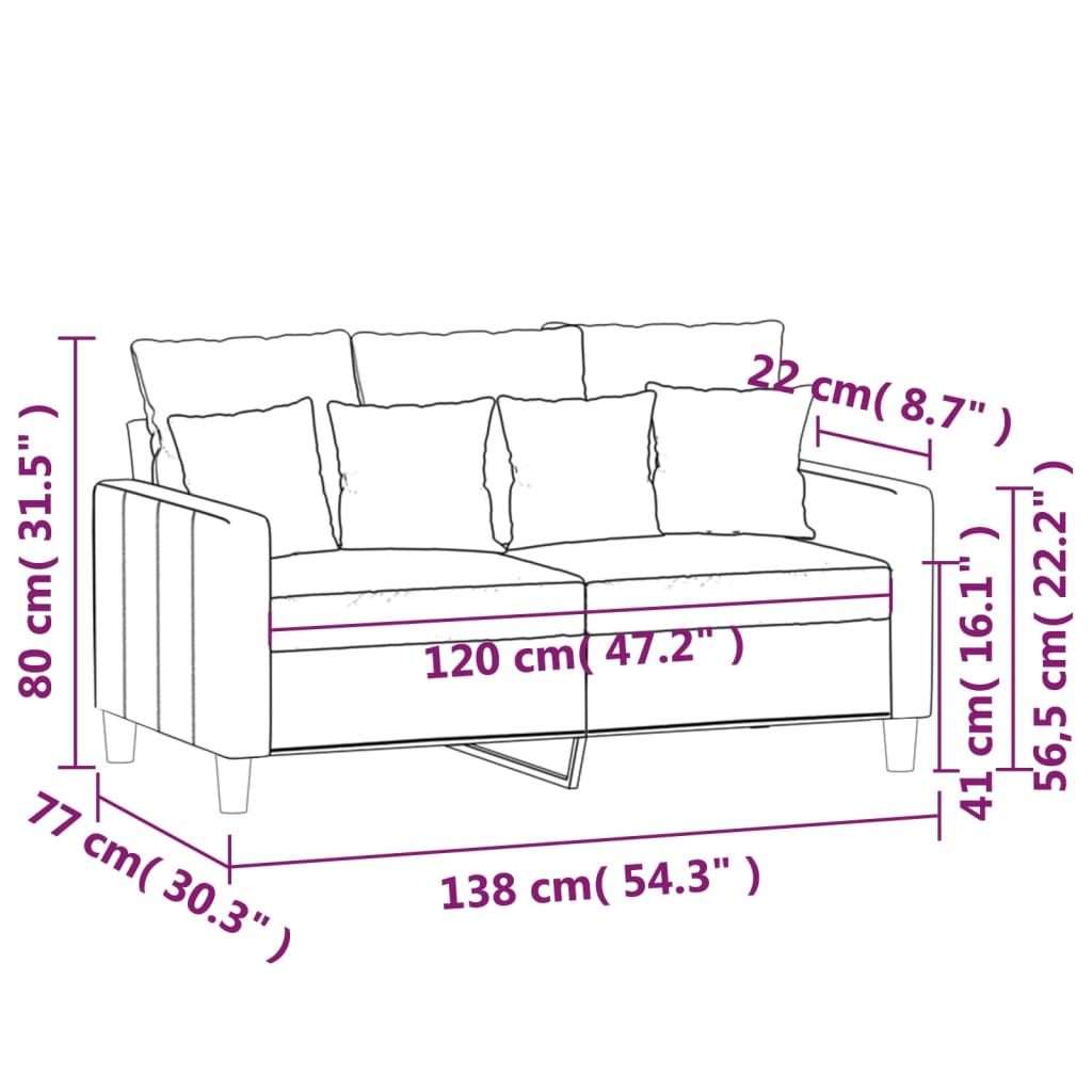 2-Sitzer-Sofa Gelb 120 cm Samt