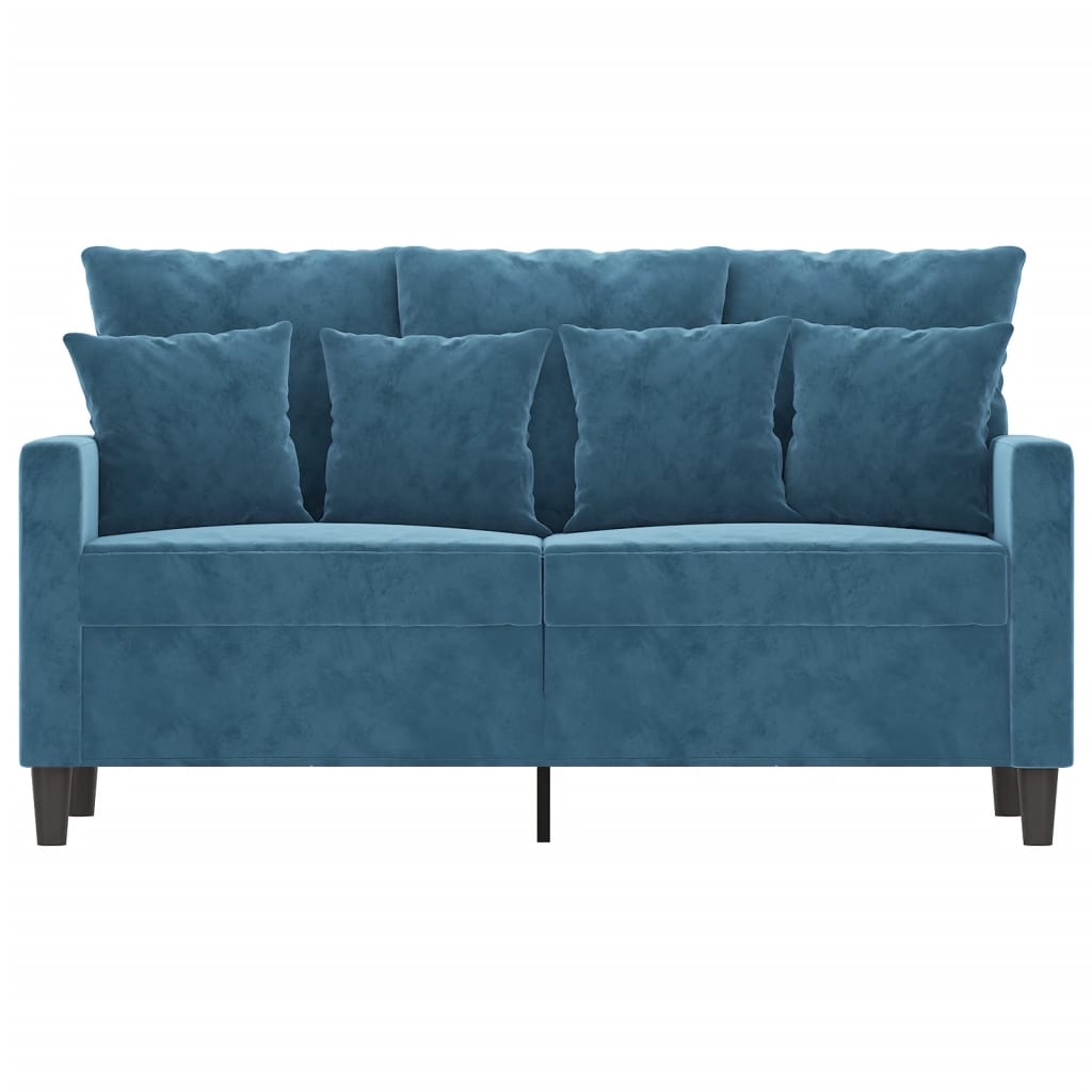 2-Sitzer-Sofa Blau 120 cm Samt