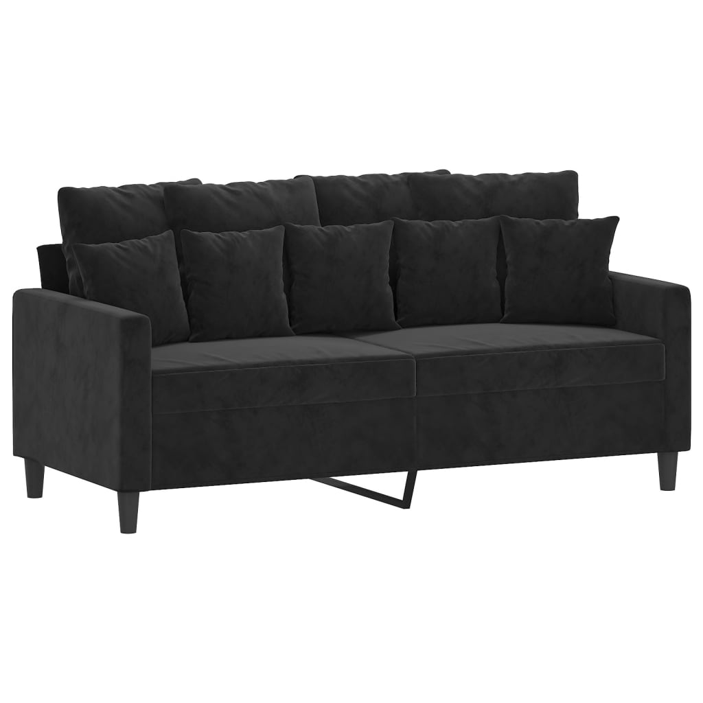 2-Sitzer-Sofa Schwarz 140 cm Samt