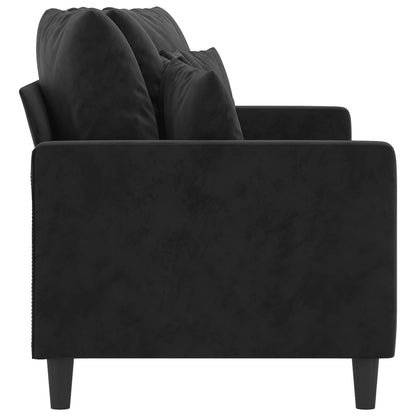 2-Sitzer-Sofa Schwarz 140 cm Samt