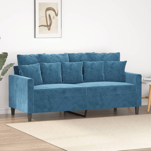 2-Sitzer-Sofa Blau 140 cm Samt