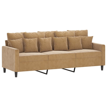 3-Sitzer-Sofa Braun 180 cm Samt