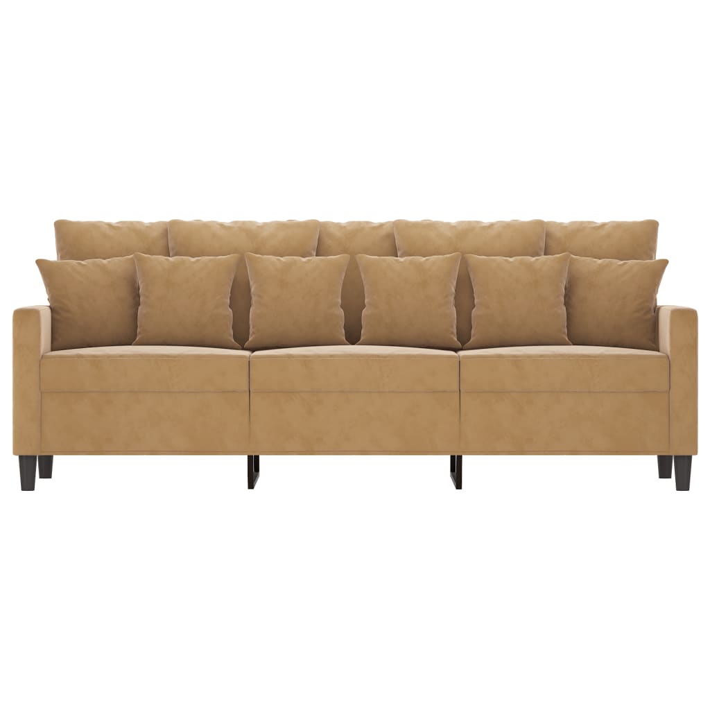 3-Sitzer-Sofa Braun 180 cm Samt