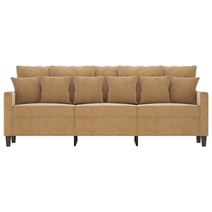 3-Sitzer-Sofa Braun 180 cm Samt