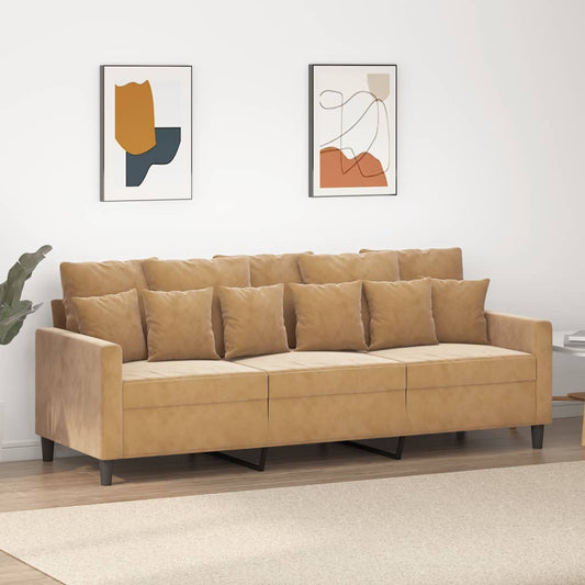 3-Sitzer-Sofa Braun 180 cm Samt