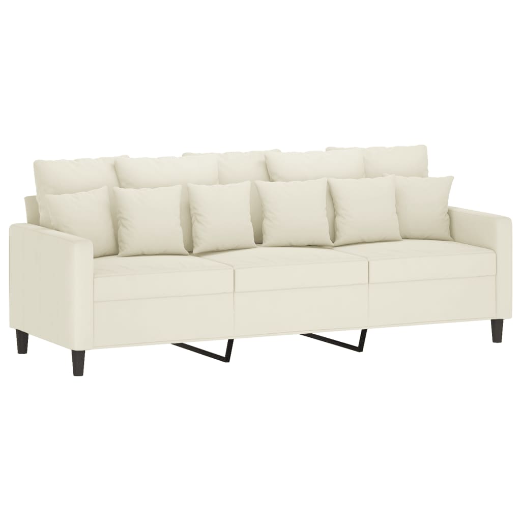 3-Sitzer-Sofa Creme 180 cm Samt