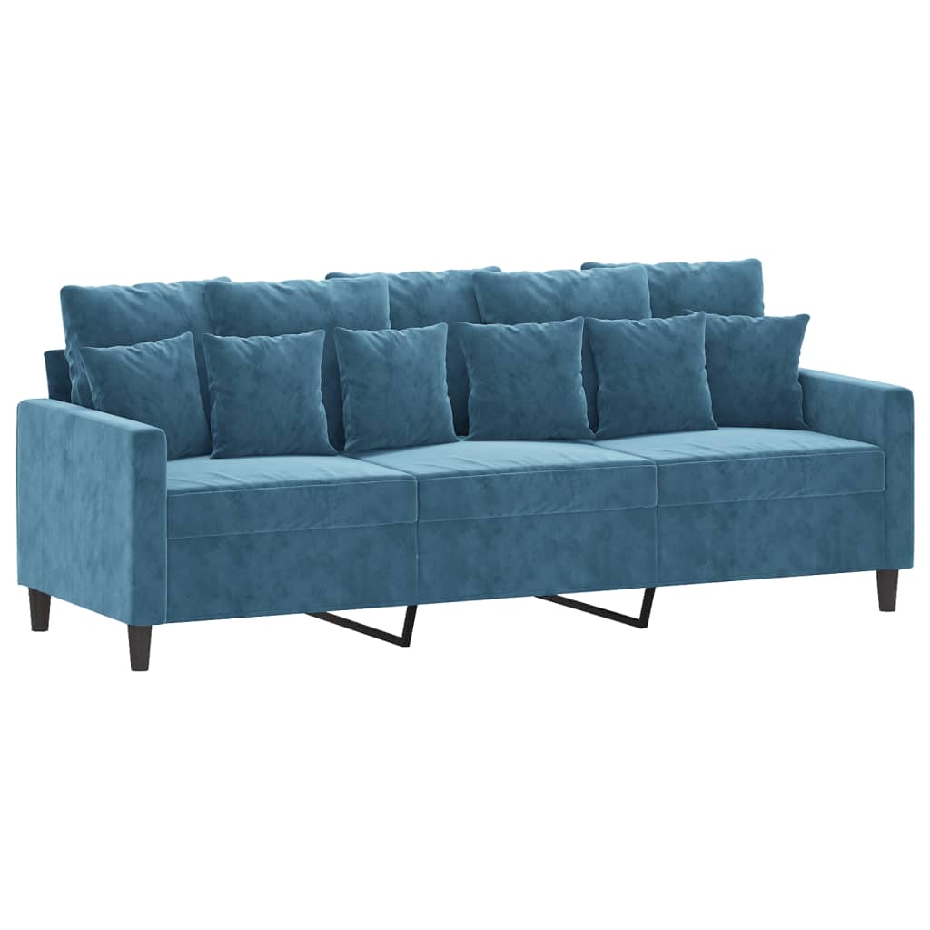 3-Sitzer-Sofa Blau 180 cm Samt