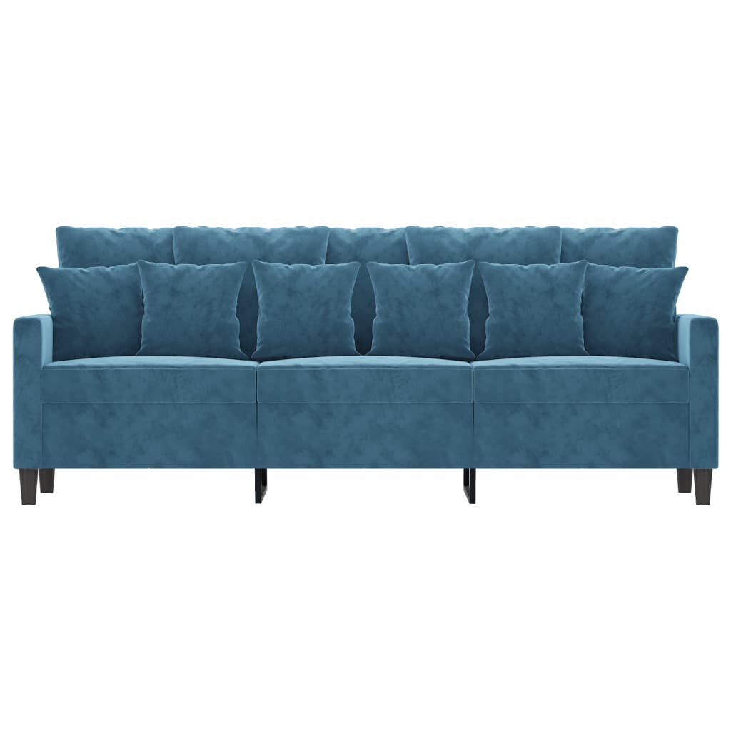 3-Sitzer-Sofa Blau 180 cm Samt