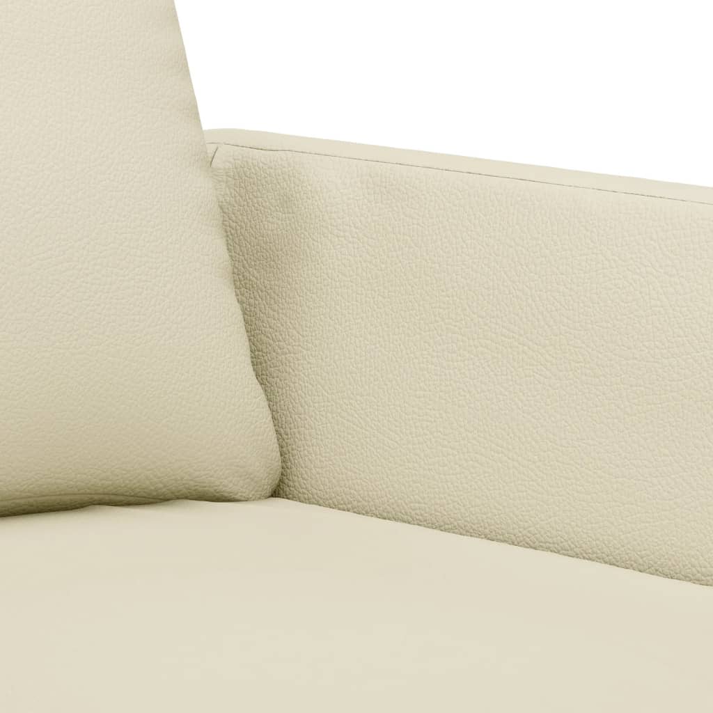 2-Sitzer-Sofa Creme 140 cm Kunstleder