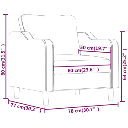 Armchair light grey 60 cm fabric