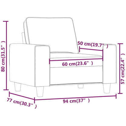 Armchair Taupe 60 cm fabric