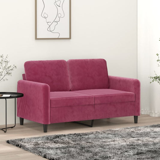 2-Sitzer-Sofa Weinrot 120 cm Samt