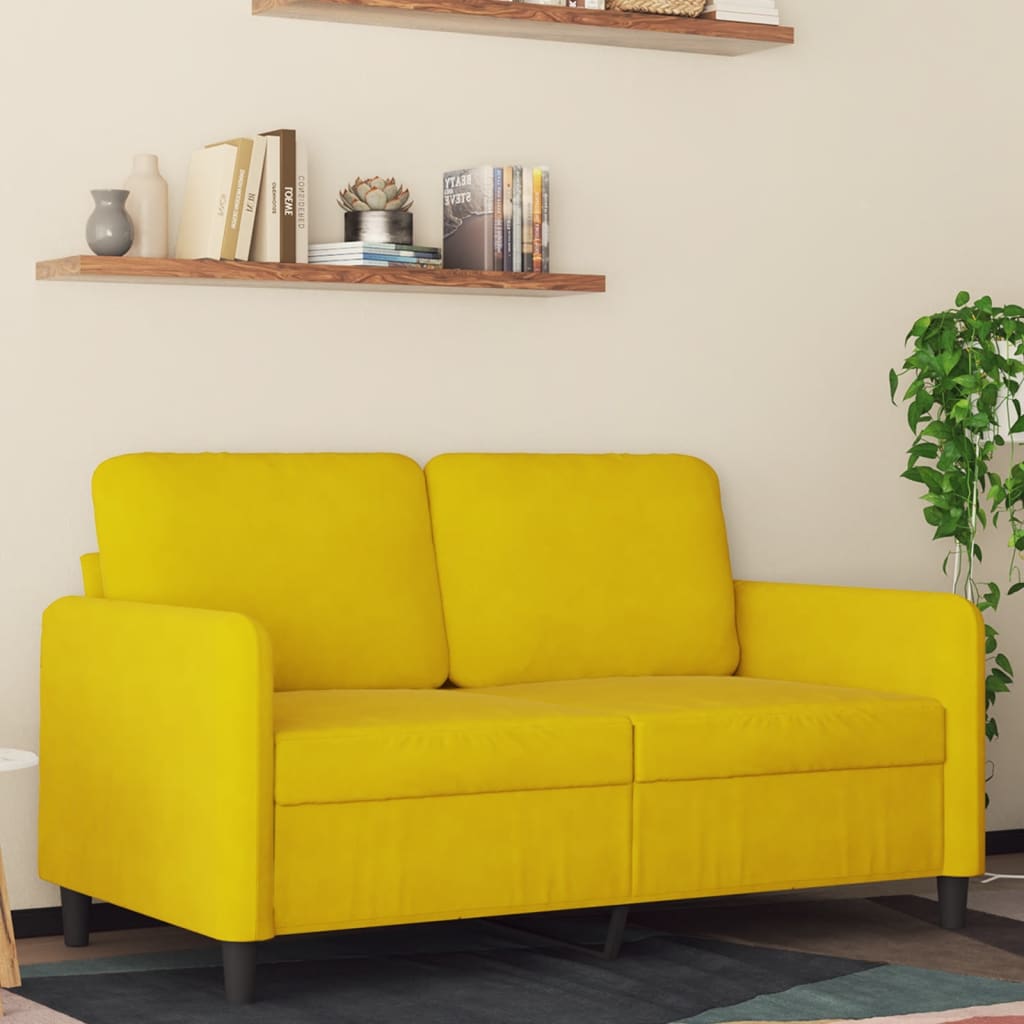 2-Sitzer-Sofa Gelb 120 cm Samt